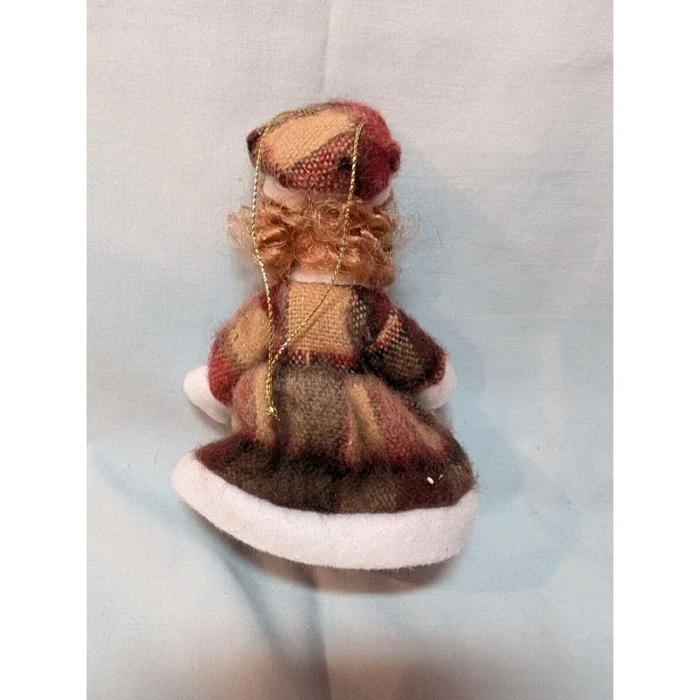Vintage Porcelain‎ Doll Ceramic Hands And Face Small Plaid Clothing